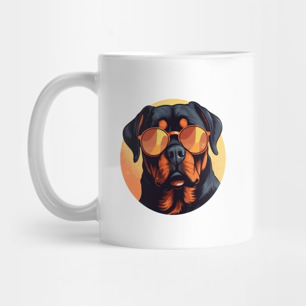 Cool Rottweiler Wearing Sunglasses by Artifyio